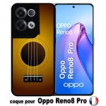 Coque oppo reno8 pro - guitare - silicone - noir