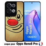 Coque pour oppo reno8 pro - smiley clown nez rouge - silicone - noir