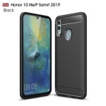 Coque pour p - smart 2019 coloris noir bross et aspect carbone