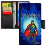 Coque p10 lite porte cartes super biker motard humour bande dessine drole bleu antichoc texte 4g comics ...