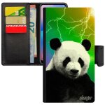 Coque panda apple iphone 5 5s se rabat arc en ciel case chine design noir telephone ecolo ecologie multicolore ...