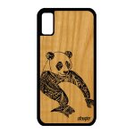 Coque panda iphone x en bois silicone case noir et blanc motif de chine 10