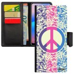 Coque peace and love samsung note 20 ultra portefeuille smartphone noir fille tattoo reggae rose & mandala ...