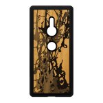Coque peinture moderne pour sony xperia xz2 bois silicone gel gris motif telephone decoratif etui design ...