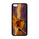 Coque perroquet apple iphone 5c bois silicone animaux de protection design perruche tropical oiseau telephone ...