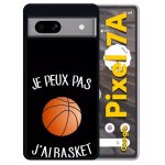 Coque pour pixel 7a - je peux pas j ai basket fond noir - silicone - noir