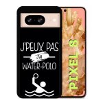 Coque pour pixel 8 - j peux pas j ai water polo 2 - silicone - noir