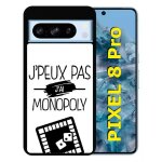 Coque pour pixel 8 pro - j peux pas j ai monopoly 1 - silicone - noir