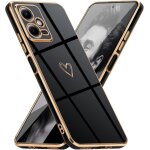 Coque placage pour xiaomi redmi note 12 pro 5g, brillant housse de el�gant de coeur conception miroir ...