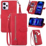 Coque porte monnaie pour xiaomi redmi note 12 pro + plus 5g, etui portefeuille en cuir pu avec cover ...