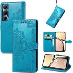 Coque portefeuille pour realme c65 4g 6, 67  ¿ etui cuir synthtique mandala bleu avec porte - cartes, ...