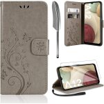 Coque portefeuille compatible samsung galaxy a12 ¿ etui cuir pu rtro, flip case avec support et porte ...