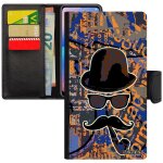 Coque portrait rabat pour iphone 7 plus portefeuille vintage pu moustache 4g telephone de protection ...