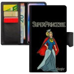 Coque super princesse iphone 11 simili cuir texte cadeau d'anniversaire housse 4g aimante portable drole ...