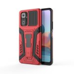Coque de protection armor chariot pour xiaomi redmi note 10 pro avec support invisible, rouge