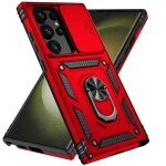 Coque de protection armure militaire rouge pour samsung galaxy s22 avec support anneau rotatif et cache ...