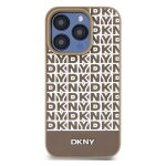 Coque de protection pour iphone 13 pro max a bande infrieure magsafe dkny marron