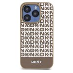 Coque de protection pour iphone 14 pro a bande infrieure magsafe dkny marron