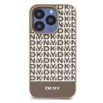 Coque de protection pour iphone 14 pro max a bande infrieure magsafe dkny marron