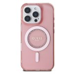 Coque de protection pour iphone 16 pro max strass ring magsafe guess rose Coque de protection pour iphone 16 pro max strass ring magsafe guess rose