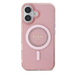 Coque de protection pour iphone 16 strass ring magsafe guess rose