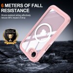 Coque de protection pour iphone 16e avec chargement sans fil magn�tique rose