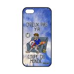 Coque de protection iphone 5 5s se en silicone j'peux pas y'a coupe du monde comique humour sport dessin ...