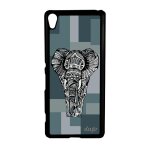 Coque de protection sony xperia xa elephant etui metal azteque gris d'afrique en
