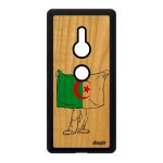 Coque de protection sony xperia xz2 en bois silicone drapeau algerie algerien jeux olympiques can foot ...