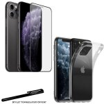 Coque de protection transparente + verre tremp bords noir pour iphone 11 pro max avec stylet toproduits? ...