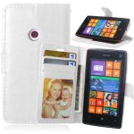 Coque pu cuir rabat wallet housse case pour nokia lumia 520 / lumia 525 (4. 0 pouce) - dk03 / blanc classique ...