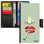 Coque � rabat iphone 14 + plus silicone femme rouge fatale telephone levres case bisou love cover aimant�e ...