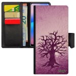 Coque rabat pour iphone 15 pro max cuir portefeuille peinture arbre de vie ecologie case motif 1000 go ...