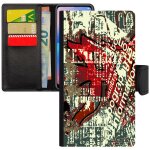 Coque a rabat iphone xs porte cartes street art original marron tag 4g noir motif pu color� housse graffiti ...