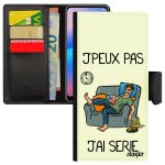 Coque rabat samsung galaxy a52 cuir portefeuille j'peux pas j'ai srie drole bande dessine humoristique ...