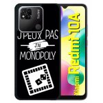 Coque pour redmi 10a - j peux pas j ai monopoly 2 - silicone - noir