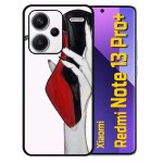 Coque pour redmi 13 pro + - escarpins rouge et noir - silicone - noir
