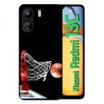 Coque pour redmi 13c 4g - basket ball dark - silicone - noir