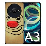 Coque pour redmi a3 - smiley clown nez rouge - silicone - noir