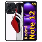 Coque pour redmi note 12 5g - escarpins rouge et noir - silicone - noir