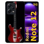 Coque pour redmi note 12 5g - guitare red - silicone - noir