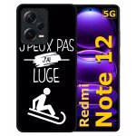Coque pour redmi note 12 5g - j peux pas j ai luge 2 - silicone - noir
