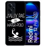 Coque pour redmi note 12 pro 5g - j peux pas j ai water polo 2 - silicone - noir