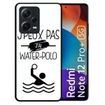 Coque pour redmi note 12 pro + - j peux pas j ai water polo 1 - silicone - noir