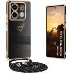Coque pour redmi note 13 5g avec cordon, coque pour redmi note 13 5g avec collier housse avec motif coeur ...