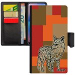 Coque renard pour iphone 7 plus portefeuille porte cartes 4g etui marron dessin ethnique iphone 7 + azteque ...