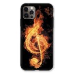Coque renforc�e pour iphone 13 mini (5. 4) musique cl� sol feu n