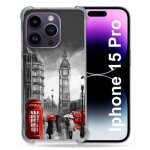 Coque renforc�e pour iphone 15 pro (6. 1) voyage angleterre londres vintage