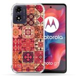 Coque renforc�e pour motorola g04 4g texture carreau ciment rouge