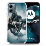 Coque renforc�e pour motorola g14 4g moto cross ombre
